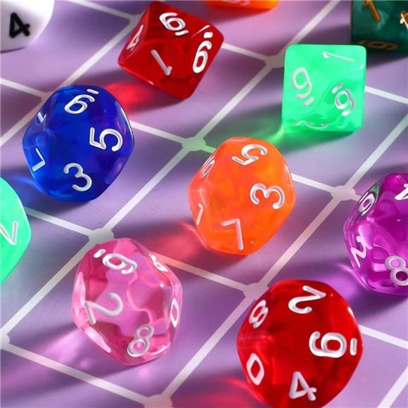 Dice Set with Black Pouch Polyhedral Dice Compatible with RPG MTG Table Games - Picture 4 of 6